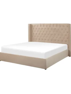 Doppelbett LUBBON in Beige/Silber - (W) 210 x (H) 144 x (L) 217 cm