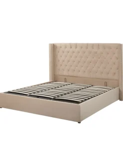Doppelbett LUBBON in Beige/Silber - (W) 210 x (H) 144 x (L) 217 cm