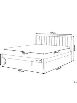 Doppelbett MAURS in Weiß/Braun - (W) 167 x (H) 100 x (L) 209 cm