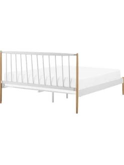 Doppelbett MAURS in Weiß/Braun - (W) 167 x (H) 100 x (L) 209 cm