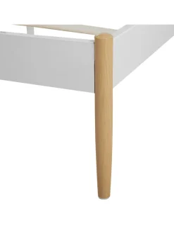 Doppelbett MAURS in Weiß/Braun - (W) 167 x (H) 100 x (L) 209 cm