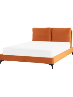 Doppelbett MELLE in Orange/Schwarz - (W) 156 x (H) 95 x (L) 233 cm