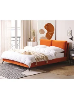 Doppelbett MELLE in Orange/Schwarz - (W) 176 x (H) 95 x (L) 233 cm