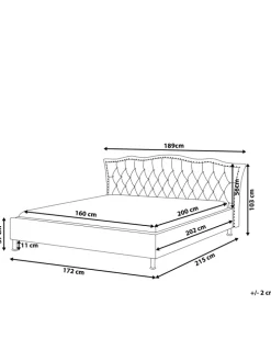 Doppelbett METZ in Weiß/Silber - (W) 185 x (H) 92 x (L) 214 cm