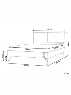 Doppelbett MONPAZIER in Braun - (W) 125 x (H) 99 x (L) 208 cm