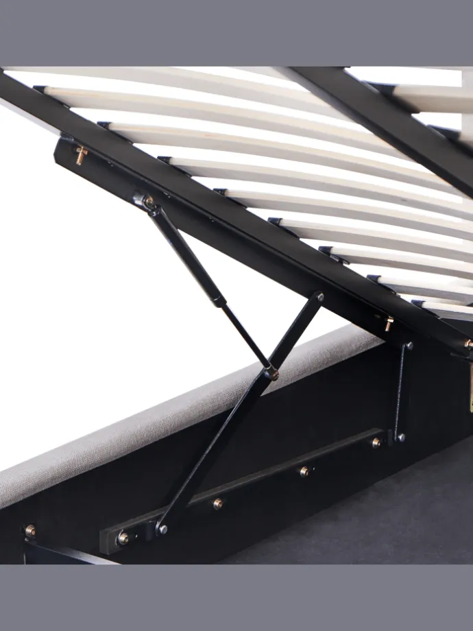 Doppelbett NANTERRE in Beige/Grau - (W) 147 x (H) 104 x (L) 215 cm