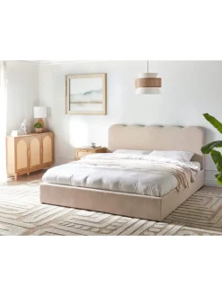 Doppelbett NANTERRE in Beige - (W) 187 x (H) 104 x (L) 215 cm