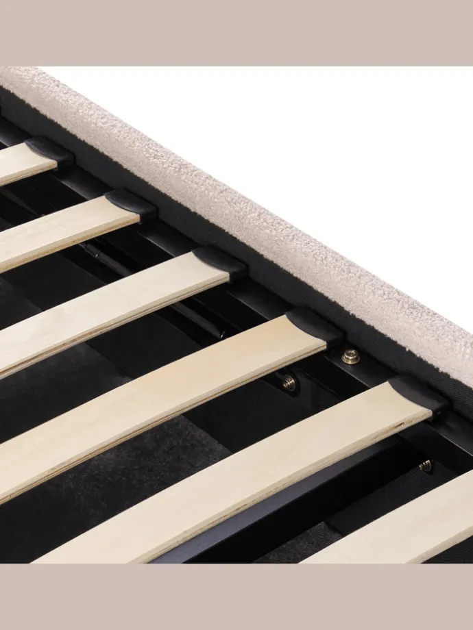 Doppelbett NANTERRE in Beige - (W) 187 x (H) 104 x (L) 215 cm