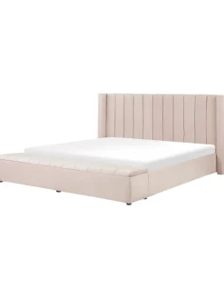 Doppelbett NOYERS in Rosa - (W) 210 x (H) 132 x (L) 247 cm