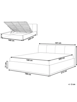Doppelbett ORBEY in Grau - (W) 197 x (H) 88 x (L) 212 cm