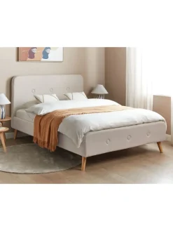 Doppelbett RENNES in Beige/Braun - (W) 151 x (H) 107 x (L) 216 cm