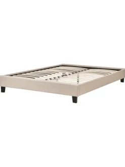 Doppelbett ROANNE in Beige/Braun - (W) 149 x (H) 29 x (L) 211 cm