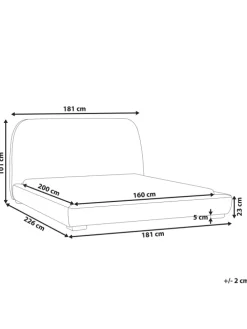 Doppelbett ROISEL in Beige/Schwarz - (W) 181 x (H) 101 x (L) 226 cm