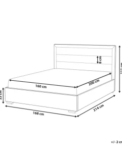 Doppelbett ROUEN in Grau/Schwarz - (W) 166 x (H) 112 x (L) 213 cm
