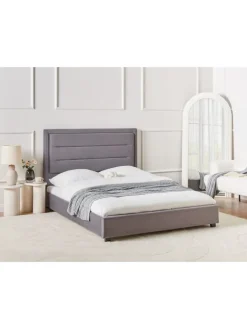 Doppelbett ROUEN in Grau/Schwarz - (W) 146 x (H) 112 x (L) 213 cm