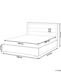 Doppelbett ROUEN in Grau/Schwarz - (W) 146 x (H) 112 x (L) 213 cm