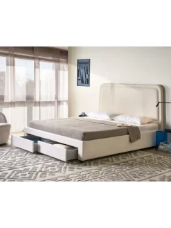 Doppelbett SARDENT in Weiß/Schwarz - (W) 188 x (H) 126 x (L) 213 cm