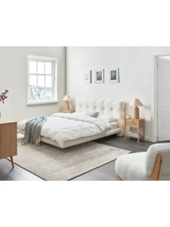 Doppelbett SOULISSE in Weiß/Schwarz - (W) 178 x (H) 93 x (L) 222 cm