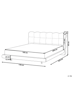 Doppelbett SOULISSE in Weiß/Schwarz - (W) 178 x (H) 93 x (L) 222 cm
