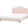 Doppelbett VINCENNES in Rosa/Schwarz - (W) 185 x (H) 124 x (L) 213 cm