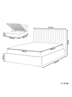 Doppelbett VION in Beige - (W) 157 x (H) 110 x (L) 216 cm