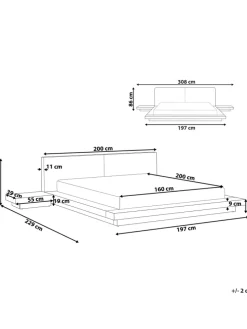 Doppelbett ZEN in Braun/Weiß - (W) 308 x (H) 86 x (L) 229 cm