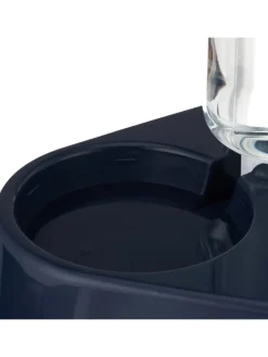 Doppelnapf mit Wasserspender in Blau