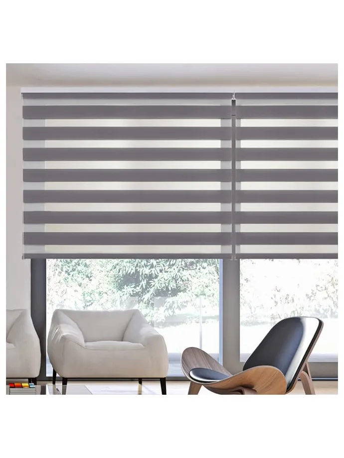 Doppelrollo in Silber