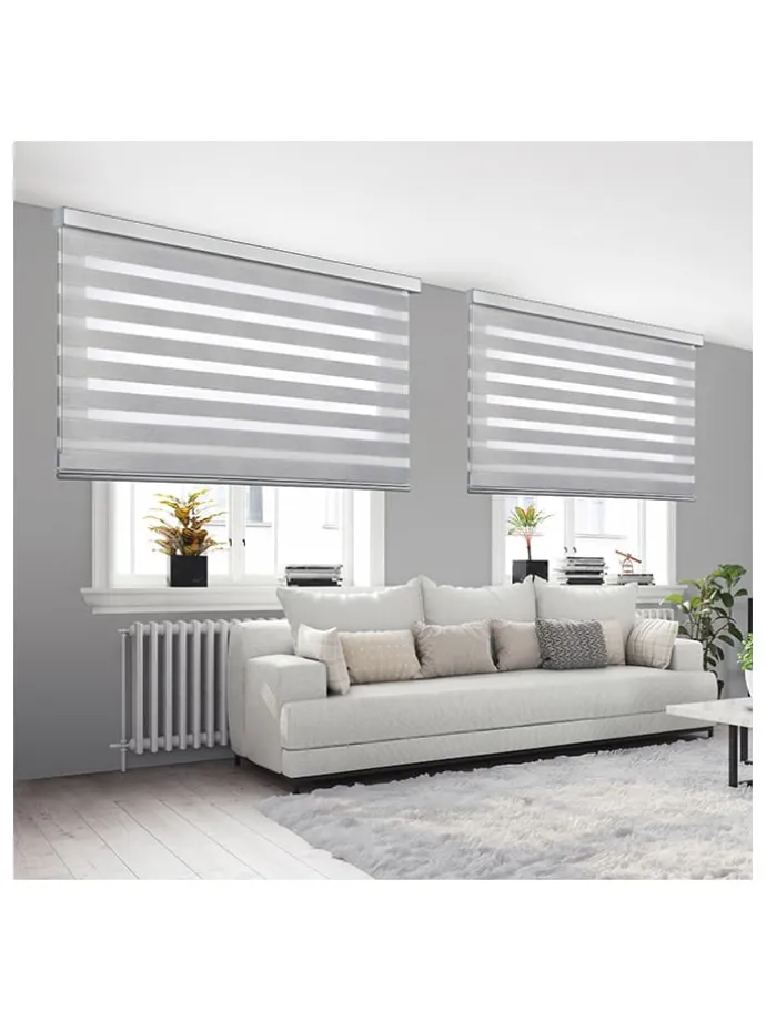 Doppelrollo in Silber