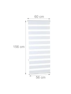 Doppelrollo Klemmfix in Weiß - (B)56 x (H)156 cm