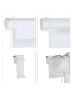 Doppelrollo Klemmfix in Weiß - (B)56 x (H)156 cm