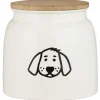 Dose für HUNDEFUTTER mit Holzdeckel Weiß 2,2 Liter