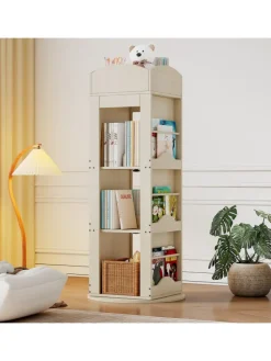 Drehbares Bücherregal mit 360-Grad-Drehfunktion 142×63×63 cm
