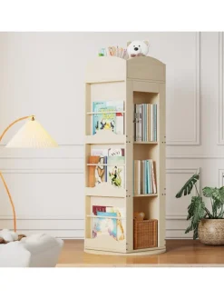 Drehbares Bücherregal mit 360-Grad-Drehfunktion 142×63×63 cm