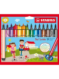 Dreikant-Filzstifte "STABILO Trio Scribbi" - 14 Stück