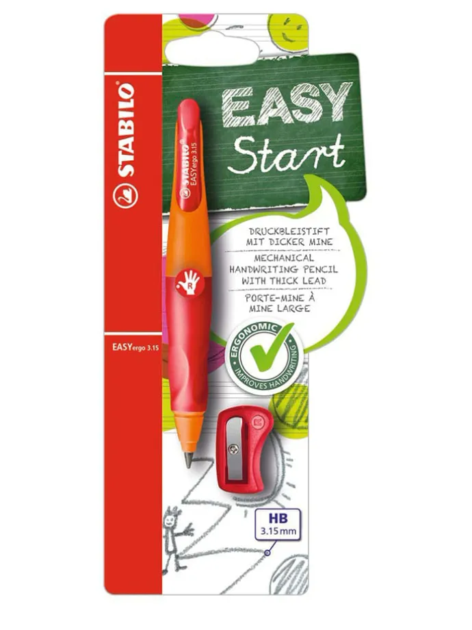 Druckbleistift "Easy ergo" - Rechtshänder - in Rot/ Orange