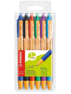 Druck-Kugelschreiber "STABILO pointball" - 6 Stück