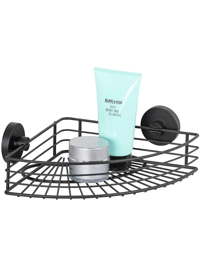 Duschablage "Vacuum-Loc Bari" in Schwarz - (B)35 x (H)9 x (T)22,5 cm