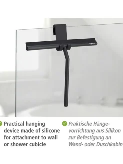 Duschabzieher in Schwarz - (B)32 x (H)30 cm