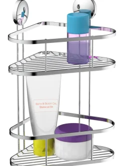 Dusch-Eckablage in Chrom - (B)22 x (H)34 x (T)18 cm