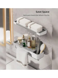 Duschregal in Weiß - (B)42 x (H)8 x (T)12 cm