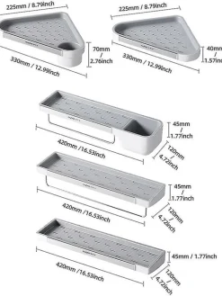 Duschregal in Weiß - (B)42 x (H)8 x (T)12 cm