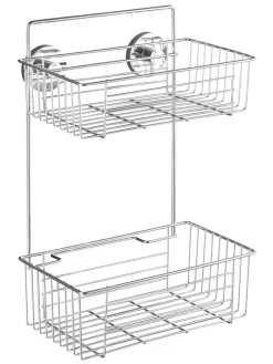 Duschregal "Vacuum-Loc Bari" in Silber - (B)26 x (H)38 x (T)17 cm