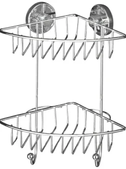 Duschregal "Vacuum-Loc Bari" in Silber - (B)22,5 x (H)29,5 x (T)16 cm