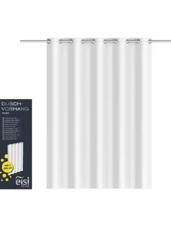 Duschvorhang in Weiß - (B)180 x (H)200 cm