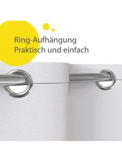 Duschvorhang in Weiß - (B)180 x (H)200 cm