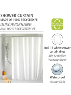 Duschvorhang in Weiß - (L)200 x (B)120 cm