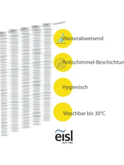 Duschvorhang "White Wave" in Weiß - (B)180 x (H)200 cm