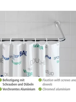 Duschvorhang-Winkelstange in Silber