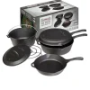 Dutch Oven Gusseisen Set 6teilig in schwarz